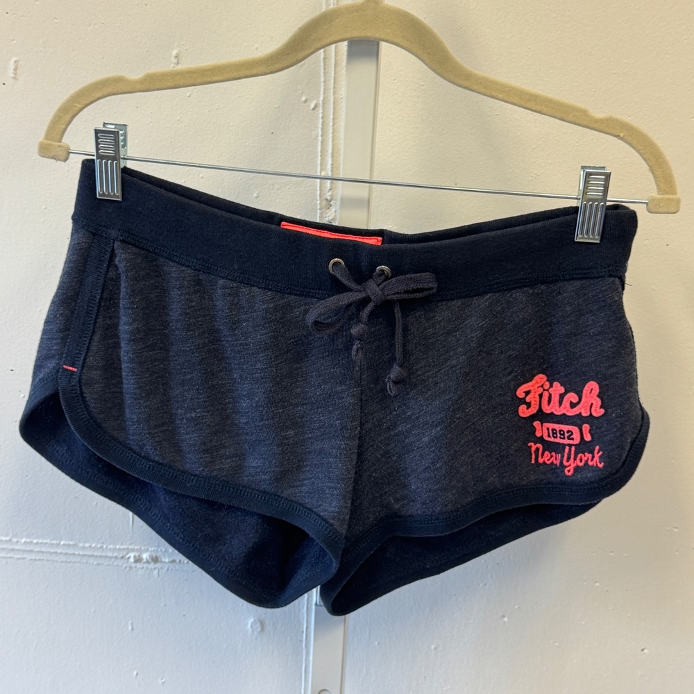 Y2K Abercrombie & Fitch Micro Mini Terry Shorts Small Navy Low Rise Cheeky